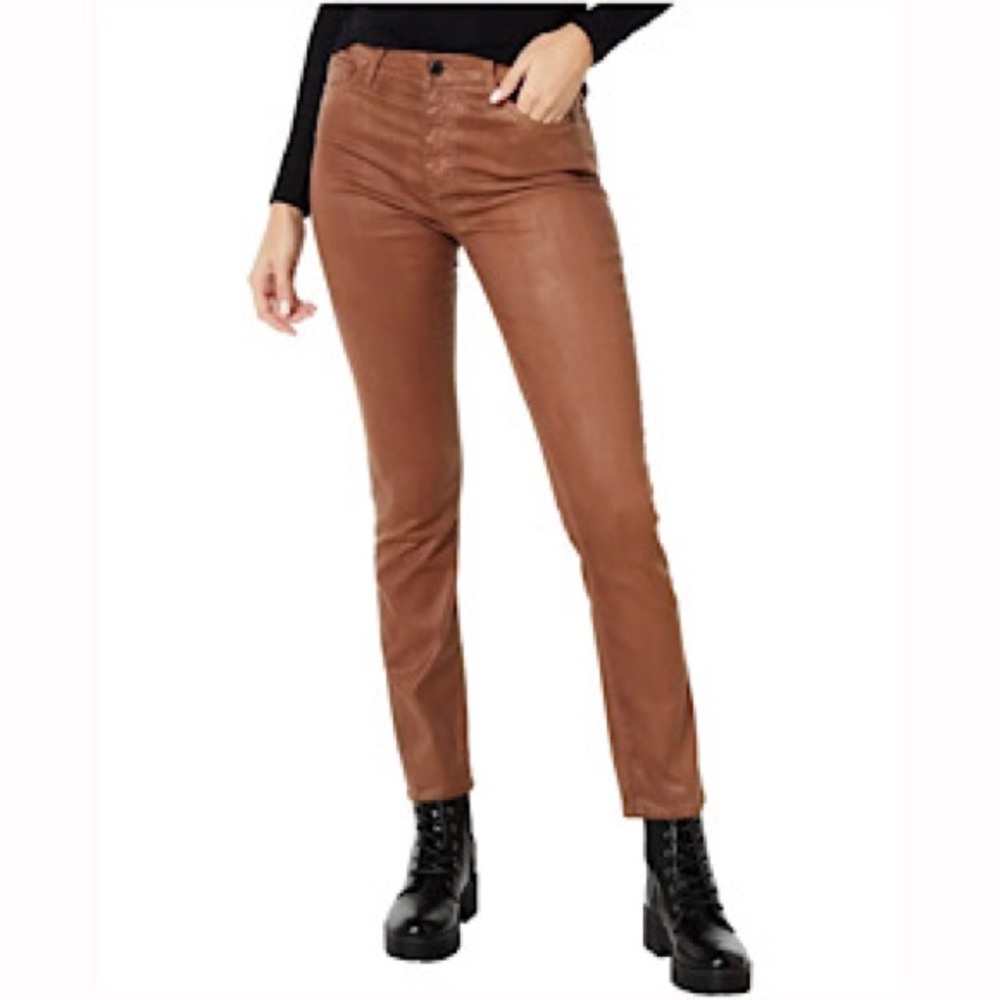 “NEW” AG Adriano Goldschmied Mari High-Rise Slim Straight Coated Jean